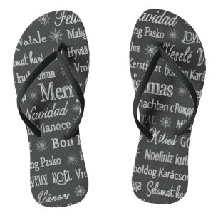 Christmas Silver Grey Holidays Black Thongs