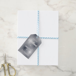 Christmas Silver Minimalist Custom Gift Tag