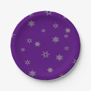 Christmas Silver Snowflake Paper Plate