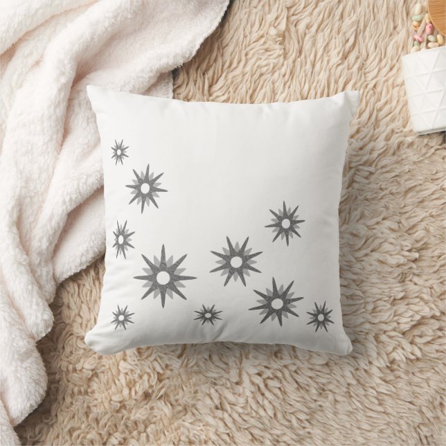 Christmas Silver Star Design Cushion (Blanket)