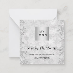 Christmas silver winter snow business QR Instagram Card