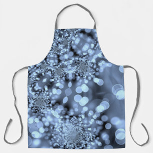 Christmas Silvery Blue Snowflake Apron