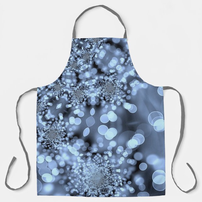 Christmas Silvery Blue Snowflake Apron (Front)