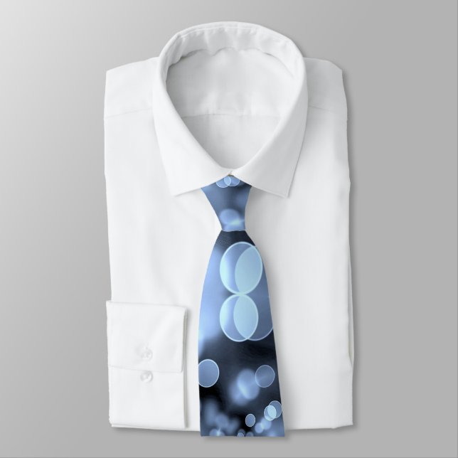 Christmas Silvery Blue Snowflakes Tie (Tied)