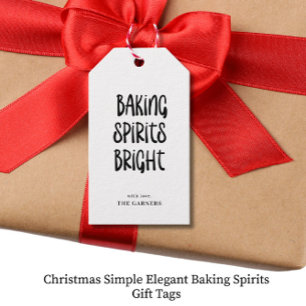 Christmas Simple Elegant Baking Spirits Gift Tags