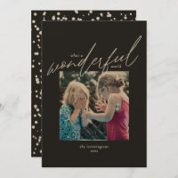 Christmas Simple Photo Black Kraft Wonderful World