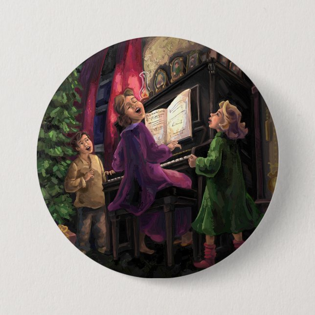 Christmas Sing Along 7.5 Cm Round Badge (Front)