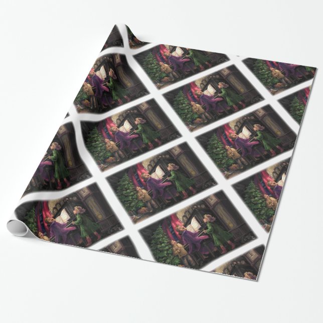 Christmas Sing Along Wrapping Paper (Unrolled)