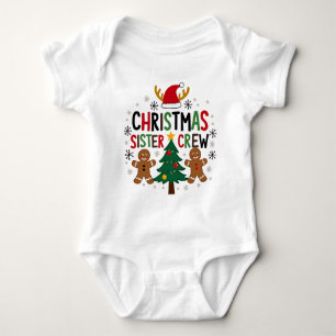Christmas Sister Crew Festive Gingerbread Friends Baby Bodysuit