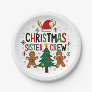 Christmas Sister Crew Festive Gingerbread Friends  Paper Plate