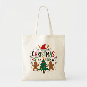 Christmas Sister Crew Festive Gingerbread Friends Tote Bag
