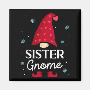 Christmas Sister Gnome Dwarf Garden Gnome Family  Magnet
