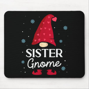 Christmas Sister Gnome Dwarf Garden Gnome Family Mouse Pad