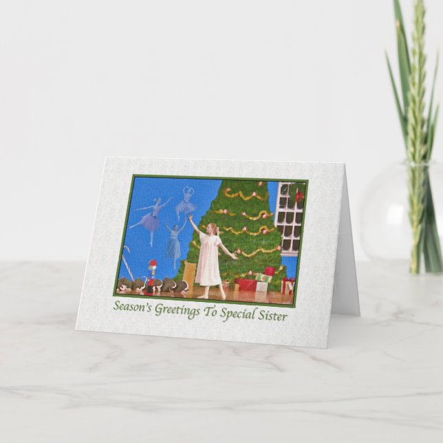 Christmas, Sister, Nutcracker Ballet Holiday Card (Front)