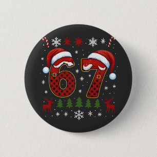 Christmas Six Seven 67 Santa Xmas Gen Alpha 6 Cm Round Badge