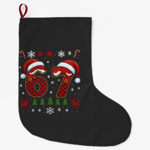Christmas Six Seven 67 Santa Xmas Gen Alpha Large Christmas Stocking