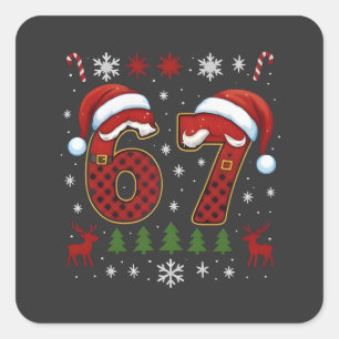 Christmas Six Seven 67 Santa Xmas Gen Alpha Square Sticker