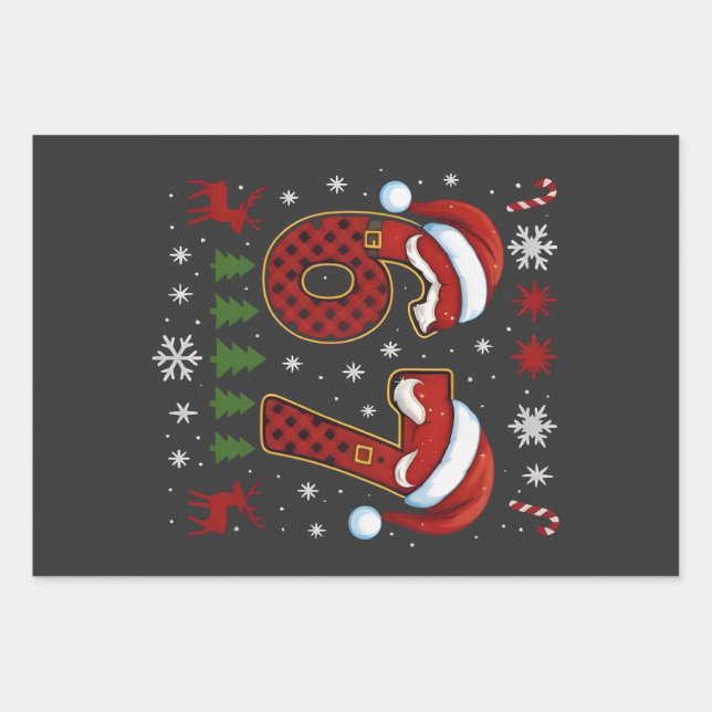 Christmas Six Seven 67 Santa Xmas Gen Alpha Wrapping Paper Sheet (Front)