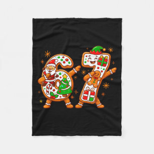 Christmas Six Seven Dabbing Cool Meme 67 Xmas Dab  Fleece Blanket