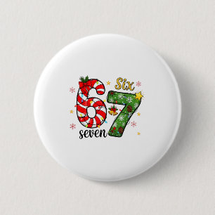 Christmas Six Seven Funny Trendy 6 7 Viral Meme Cm Round Badge
