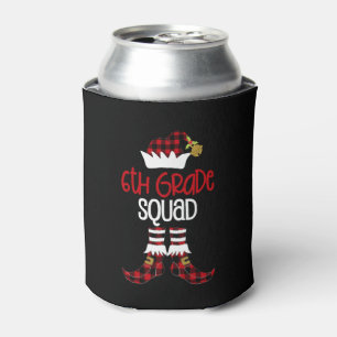 Christmas Sixth Grade Squad Elf Teacher Student Can Cooler