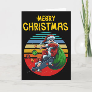 Christmas Skateboarding Santa Skater Funny Christm Card