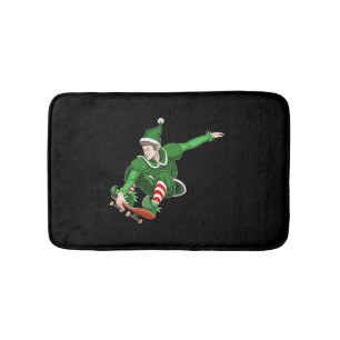 Christmas Skater Elf Bath Mat