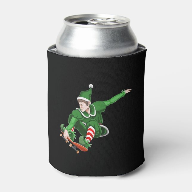 Christmas Skater Elf Can Cooler (Can Front)