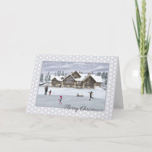Christmas Skaters Greeting Card