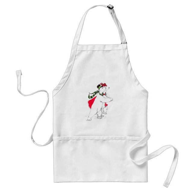 Christmas Skating Dancing Polar Bears Standard Apron (Front)