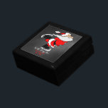 Christmas Skating  Santa Gift Box<br><div class="desc">Give your bride this beautiful gift with the surprise of an engagement ring wrapped inside.
A red,  black and white skating Santa Claus on a black background
"with all my love"
"Do not open 'till"
"Dec. 25th."</div>