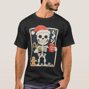 Christmas Skeleton Coffee Hot Chocolate Xmas T-Shirt