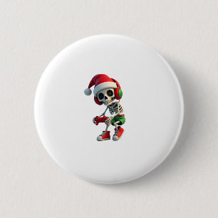 Christmas skeleton Gamer Pajamas xmas skull gaming 6 Cm Round Badge
