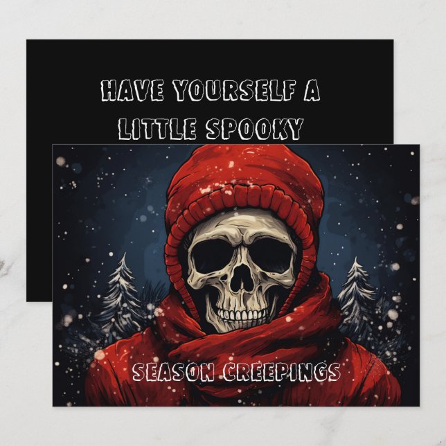 Christmas Skeleton Gothic Holiday Card (Front/Back)