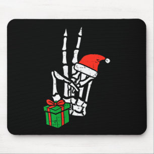 Christmas Skeleton Hand Peace Cket Xmas Men Women Mouse Pad