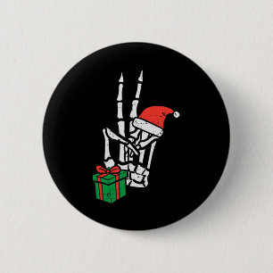 Christmas Skeleton Hand Peace Pocket Xmas Men Wome 6 Cm Round Badge