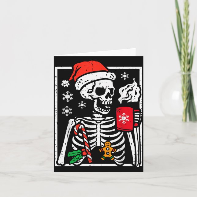 Christmas Skeleton Hot Chocolate Xmas Men Women Ki Card (Front)