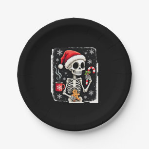 Christmas Skeleton Hot Chocolate Xmas Men Women Ki Paper Plate