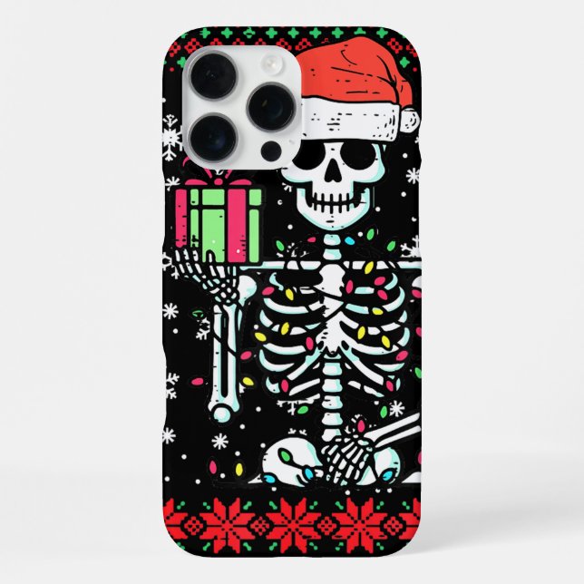 Christmas Skeleton I Prefer Halloween Ugly Xmas iPhone Case (Back)