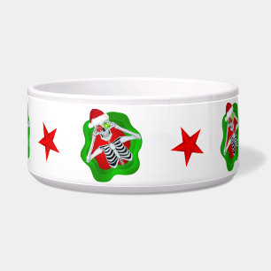 Christmas Skeleton Ornaments Red Green Stars