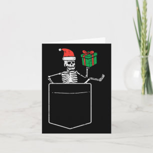 Christmas Skeleton Santa Pocket Xmas Men Boys Kids Card