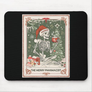 Christmas Skeleton Tarot Card The Merry Pharmacist Mouse Pad