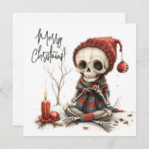 Christmas Skeleton with Candles and Ornaments