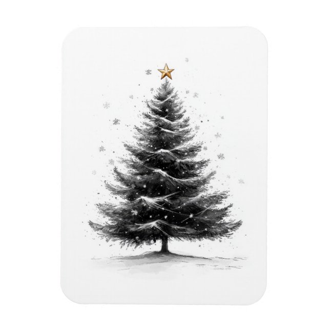 Christmas Sketch Poster Magnet (Vertical)