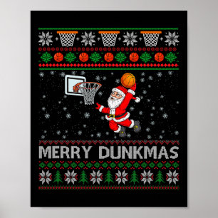 Christmas Sketll Humour Joke Merry Dunkmas  Poster