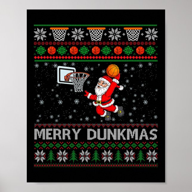 Christmas Sketll Humour Joke Merry Dunkmas  Poster (Front)