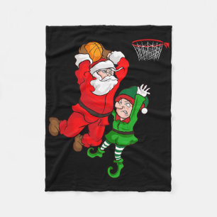 Christmas Sketll Santa Claus Slam Dunk Elf Funny H Fleece Blanket