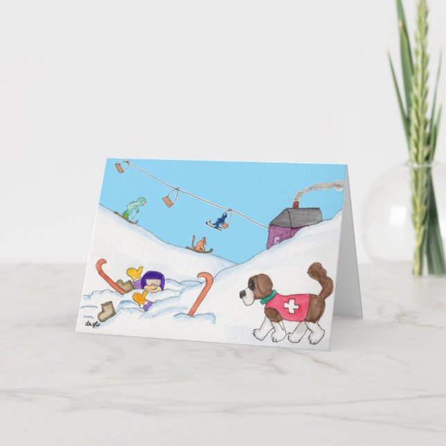 Christmas Ski Holiday Rescue Card (Front)