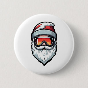Christmas Ski Lover Xmas Skiing Happy Holidays San 6 Cm Round Badge