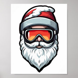 Christmas Ski Lover Xmas Skiing Happy Holidays San Poster